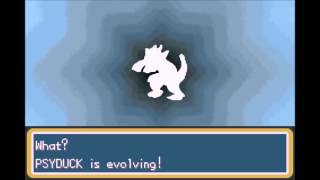 Pokémon Fire Red GBA Psyduck evolves into Golduck [upl. by Nahtnaoj]