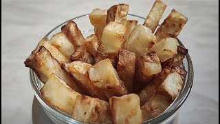 Fried CELERIAC chips  FRENCH FRIES  how to cook celeriac  cooking food [upl. by Satterlee]