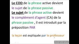 la forme active et la forme passive ‐ 3AM السنة الثالثة متوسط فرنسية [upl. by Osric]