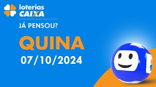 Resultado da Quina  Concurso no 6552  07102024 [upl. by Gilles]