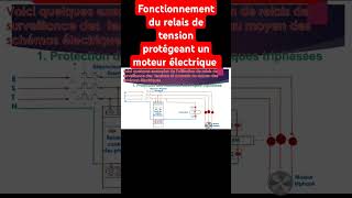 FONCTIONNEMENT DU RELAIS DE TENSION PROTÉGEANT UN MOTEUR ÉLECTRIQUE drawing electricien electric [upl. by Aisile]