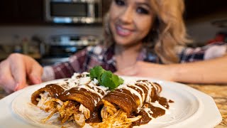 THE BEST MEXICAN MOLE ENCHILADAS  ENMOLADAS [upl. by Derwon602]