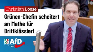 GrünenChefin scheitert an Mathe für Drittklässler – Christian Loose AfD [upl. by Aimehs]