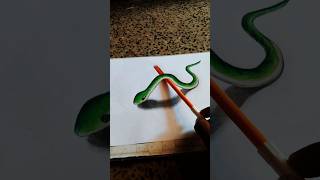 ✨3D snake🐍3D drawinginspired by professional arts Ameerdrawing snakedrawing 3dartshorts [upl. by Alexandr]