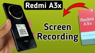 Redmi A3x screen recording kaise kare how to make screen recording in Redmi screen recording setti [upl. by Sanoj]