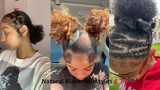 Slick Natural Hairstyles For ShortMedium Length Hair🫶🏾  April 2024 [upl. by Assen]