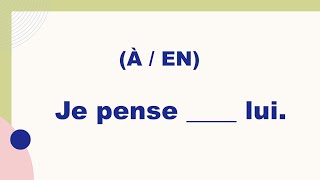 À ou En   Exercice  complétez les phrases [upl. by Odranoel541]