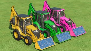 LOADER OF COLORS  JCB BACKHOE LOADER IN FS22  FARMING SIMULATOR 22 [upl. by Fonsie]