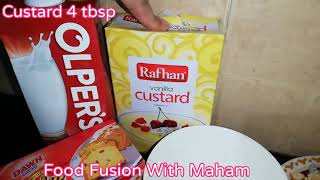 CUSTARD TRIFLE RECIPE  FRUIT TRIFLE RECIPE  FOOD FUSION WITH MAHAM [upl. by Ytsrik]