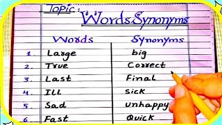 Words And Synonyms in EnglishLearning Video For Kids [upl. by Meehahs565]