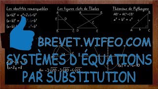 SYSTÈME DÉQUATIONS PAR SUBSTITUTION Exercice type Brevet  Astuces [upl. by Adyela365]