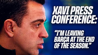 XAVI HERNÁNDEZ ANNOUNCES HE IS TO LEAVE FC BARCELONA ON 30 JUNE [upl. by Nilam]