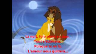 Le Roi Lion  LAmour nous Guidera  Paroles [upl. by Festa]