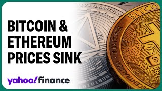 Bitcoin ethereum prices sink amid global selloff [upl. by Enilrem]