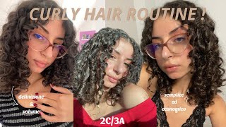 CURLY HAIR ROUTINE 2024 come ottenere ricci definiti e voluminosi 2c3a short curls [upl. by Doreen]