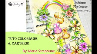 ASTUCE COLORIAGE amp CREATION CARTERIE Scrapbooking facile à réaliser aux crayons de couleur pencil [upl. by Seditsira911]