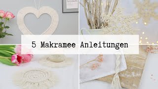 DIY  5 einfache Makramee Anleitungen zum Selbermachen und Knüpfen [upl. by Oesile]