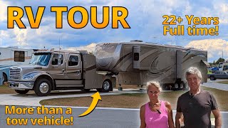 RV TOUR  Custom RV Hauler  43 Mobile Suite DRV  Full Time RV Living with PURPOSE [upl. by Zap]