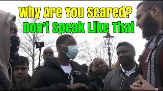 Speakers Corner  Mohammed Hijab Gets Angry When He Is Pushed To Answer SIIIGs Question [upl. by Eittod]