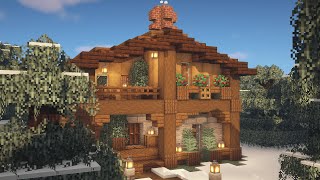 Minecraft How to Build a Winter Cabin  Wooden House [upl. by Gabriele]