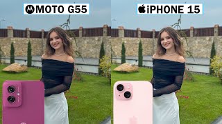 Motorola Moto G55 Vs iPhone 15 Camera Test Comparison [upl. by Alauqahs300]