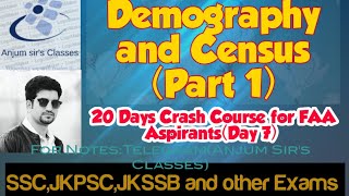 Demography and Census part 1JKSSBANJUM SIRFAA [upl. by Enixam235]