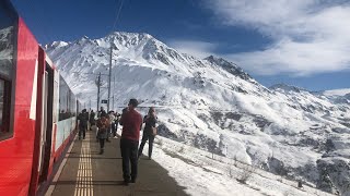 🇨🇭 Glacier Express  Winter  Oberwald  Bellwald [upl. by Onibla847]