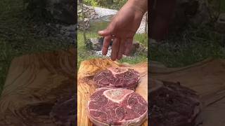 cooking tender cuts of meat on green pastures asmr cooking food shorts [upl. by Alodee4]