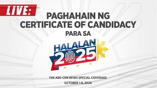 LIVE Filing of Certificate of Candidacy for Halalan2025  October 5 [upl. by Panther]