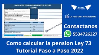 Como se calcula la pension del imss ley 73 [upl. by Pontus892]