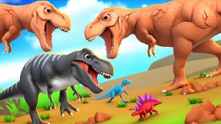 Mud T Rex Protects and Rescue Dinosaurs From Black Evil T Rex  Jurassic Zoo Adventures [upl. by Ayyn339]