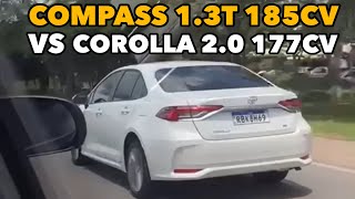 COMPASS 13T 185CV VS COROLLA 20 177CV  QUEM LEVA [upl. by Eissolf]