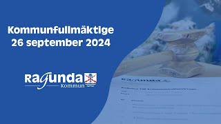 Kommunfullmäktige Ragunda kommun  26 september [upl. by Dimitry944]