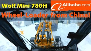 Snow Plowing in 25hp Chinese Mini WheelLoader from Alibaba snowplowing [upl. by Silvanus]