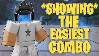 SHOWING THE EASIEST COMBO FOR ROBLOX THE STRONGEST BATTLEGROUNDS [upl. by Airetnohs]