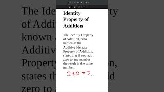 identity property of addition [upl. by Andreas]