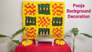 Ganesh pooja Background decoration  Ganesh Pooja Decoration ideas  Pooja Background decoration [upl. by Rubetta]