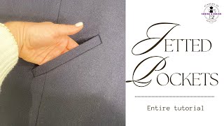 How to make weltjetted pockets in coats or jackets Entire tutorial [upl. by Slaughter]