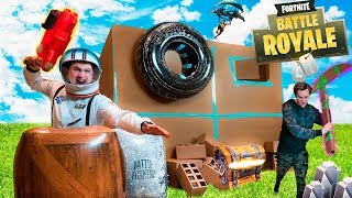 FORTNITE IN REAL LIFE BOX FORT 📦⛏Fortnite Nerf War Challenge [upl. by Enidualc]