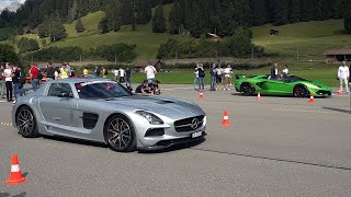 MercedesBenz SLS AMG Black Series vs Lamborghini Aventador SVJ Roadster [upl. by Duleba]