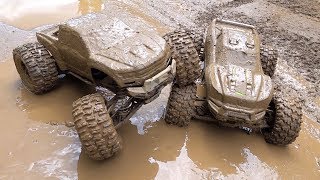 DUAL TRAXXAS XMAXXs GET MUDDY  RC ADVENTURES [upl. by Euqinobe237]