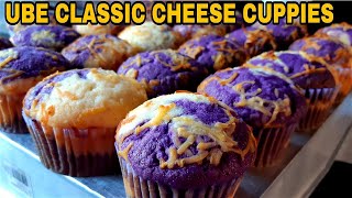 UBE CLASSIC CHEESE CUPCAKES  Makes 2 dozens  Melt in your Mouth Negosyo Recipe [upl. by Erodasi981]