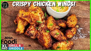 CRISPY AIR FRIED CHICKEN WINGS Ninja Foodi Grill and Griddle 7 in 1 Recipe [upl. by Henley]