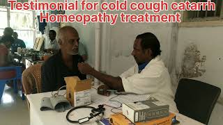 Testimonial for cold cough catarrh Homeopathy treatment [upl. by Atinna]