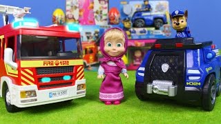 Paw Patrol Playmobil Feuerwehrmann Sam amp Masha und der Bär Spielzeuge [upl. by Cr120]