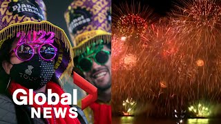 New Years 2022 countdown celebrations around the world  FULL [upl. by Johnsten]