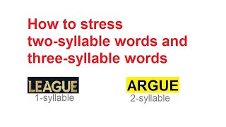 Stress for twosyllable and threesyllable words r1 7 [upl. by Amir]