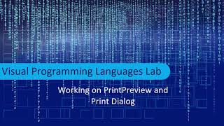 Lec  24  Working on Print Preview and Print Dialog Boxes in Windows Application using C and VS [upl. by Hough]