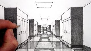 How to Draw 1Point Perspective for Beginners A Hallway [upl. by Dublin691]