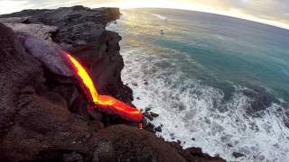 8  09  16 Hawaii Lava Flow Ocean Entry  Gopro [upl. by Neenaj917]